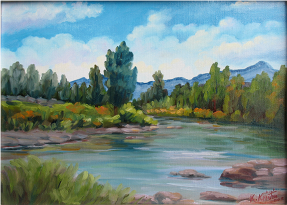 Arkansas River, Below Stone Bridge - Arkansas River (600x480), Png Download