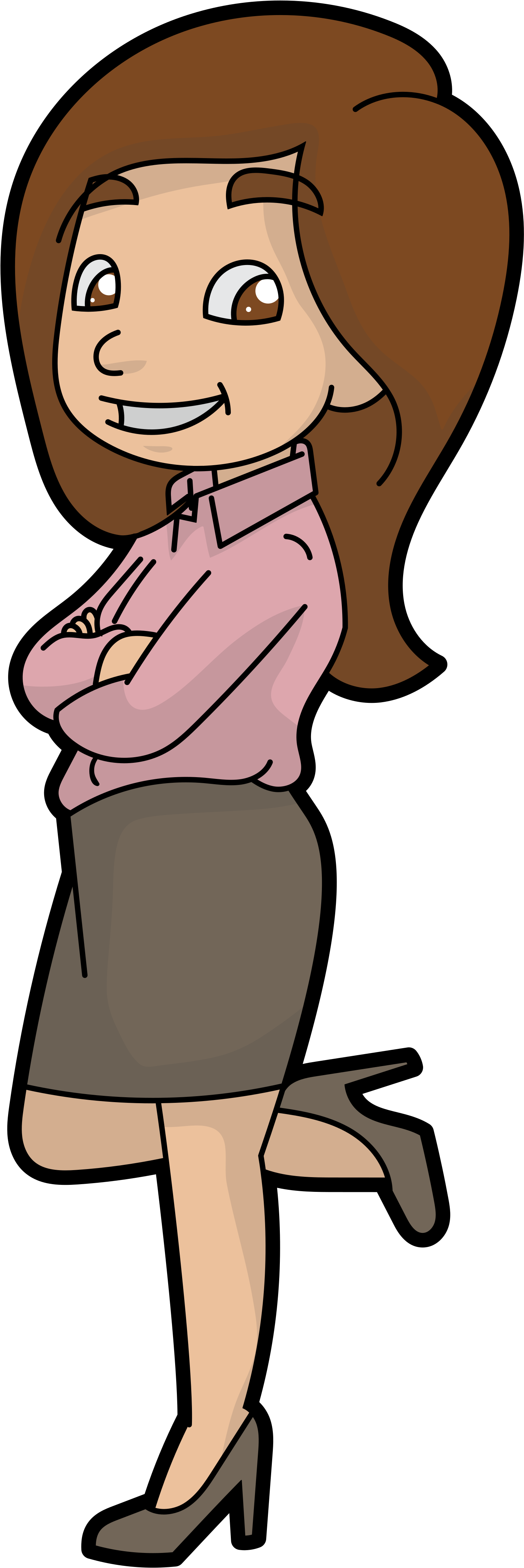 Open - Happy Woman Cartoon Png (2000x4754), Png Download