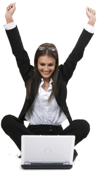 Happiness Is An Inside Job - Person On Computer Transparent (353x600), Png Download