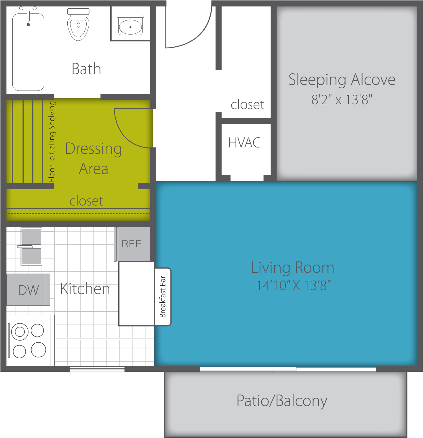 Studio Renovated Floor Plan - Floor Plan (1489x1558), Png Download