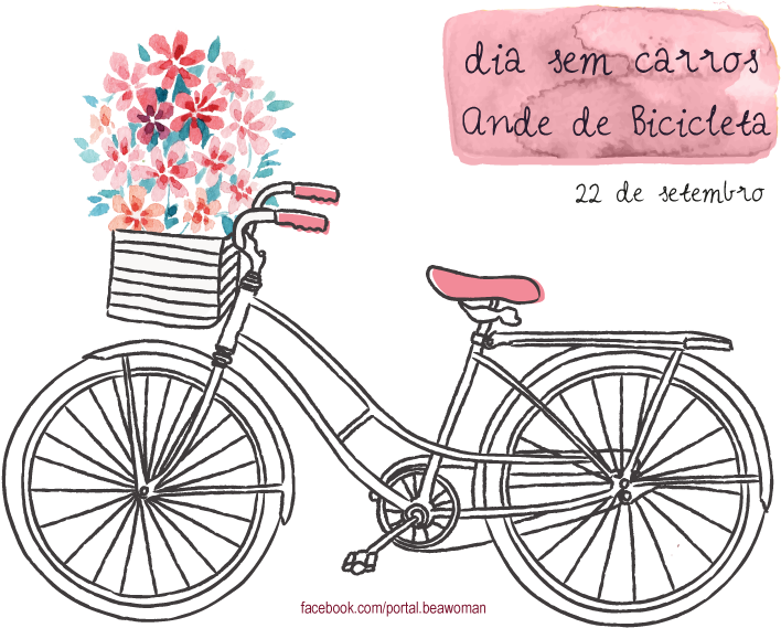 Dia Sem Carross - Bicycle Illustration (735x592), Png Download