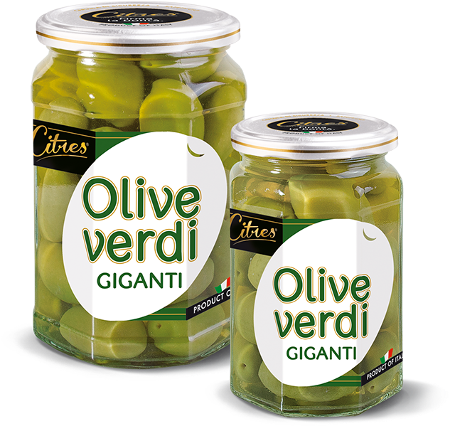 Green Olives - Citres Olive Giganti Verdi - Gr.540 (640x640), Png Download