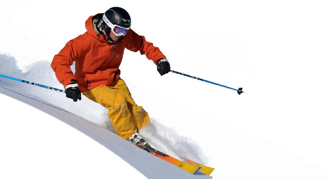 Skier-2 - Skiing Canadian Rockies (673x368), Png Download