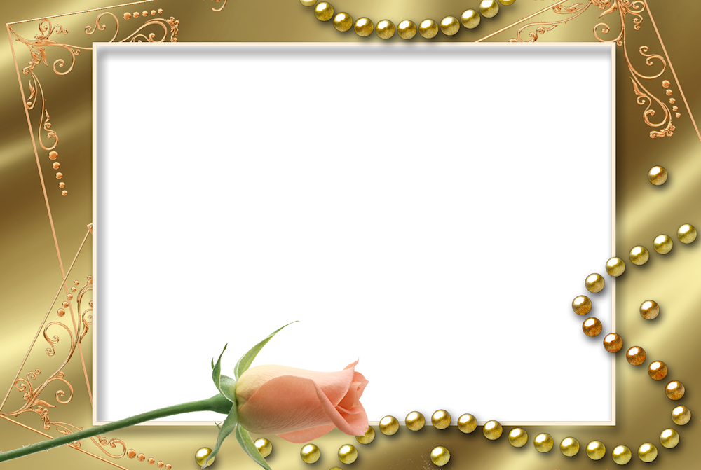 Gold Picture Frame Png Wedding (1000x671), Png Download