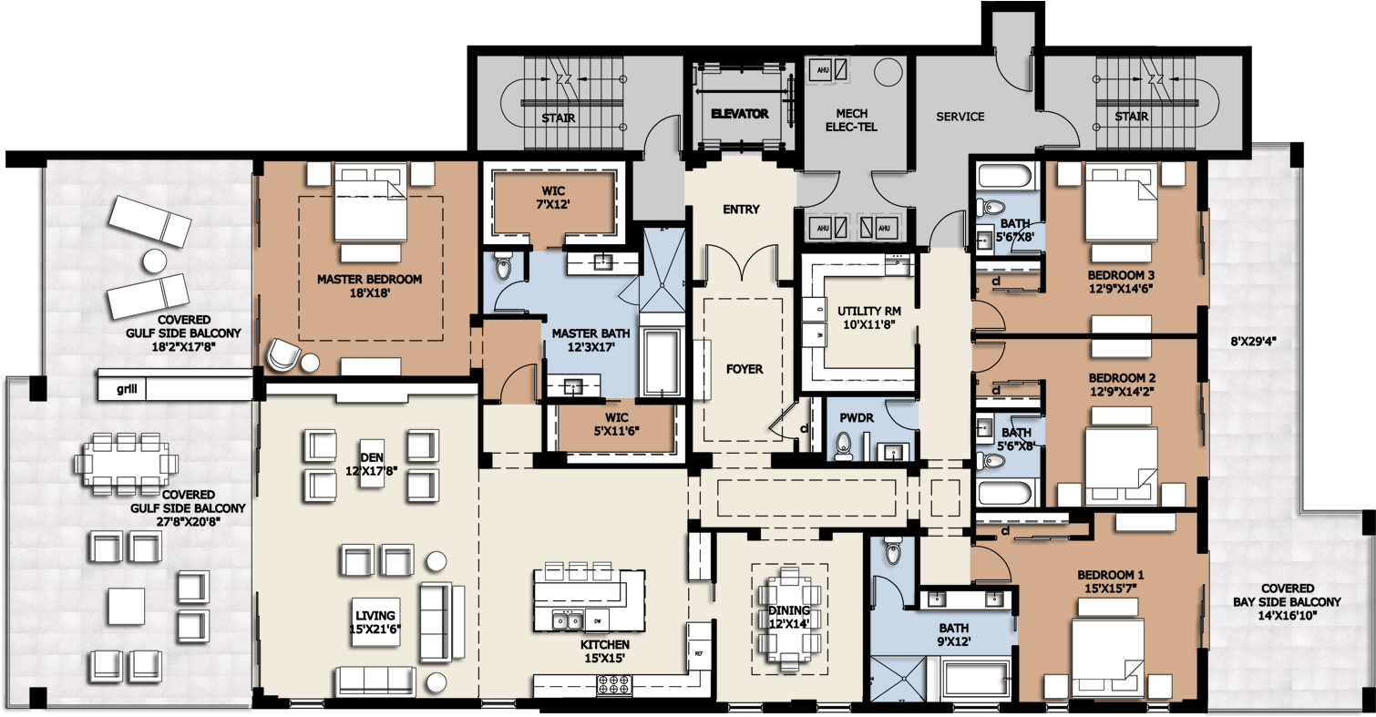 Modern Luxury Mansion Floor Thumb Nail Thumb Nail Luxury - Luxury Condo Floor Plan (1572x850), Png Download
