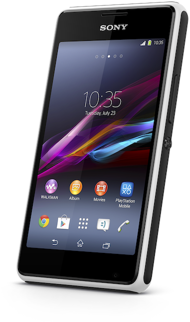 7 Xperia E1 White Front Angle - Sony Xperia E1 4g (988x694), Png Download