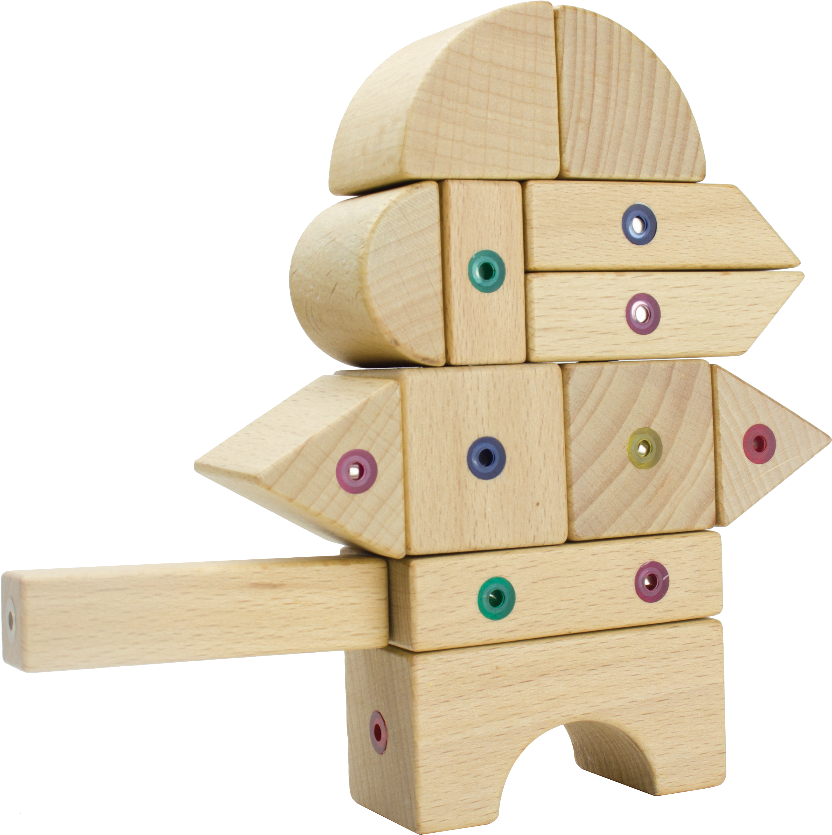 Magnetic Wooden Building Blocks, 21 Piece Explorer - Magnetic Wooden Building Toy (3264x3300), Png Download