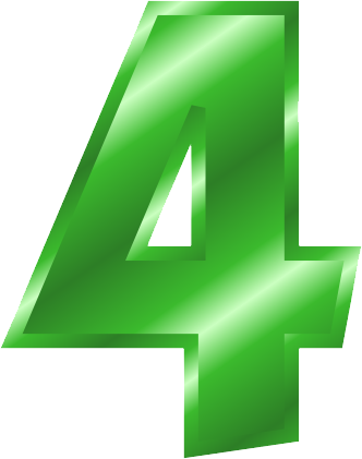Number 5, Green, Square Clip Art At Clker - Number 4 Transparent Background (332x421), Png Download