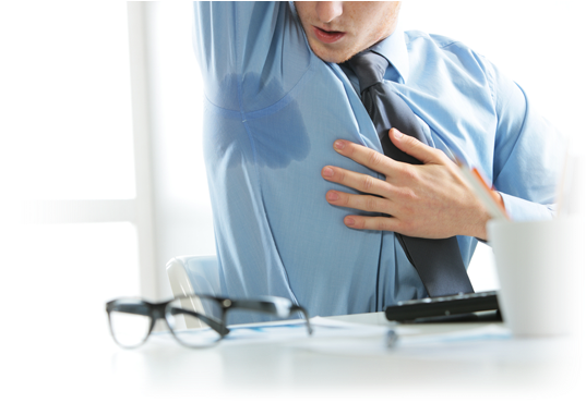 Underarm Sweat - Excessive Sweating (562x375), Png Download