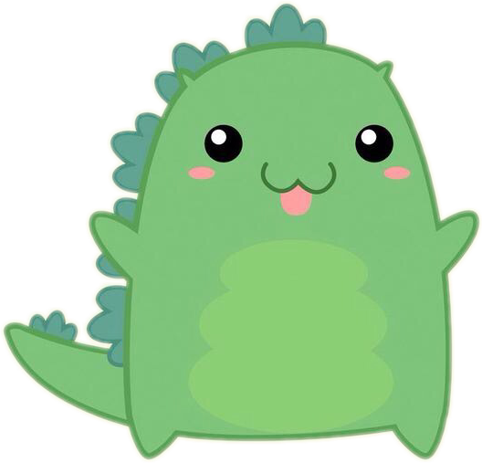 Freetoedit Cute Dragon Sweet Green Freetoedit - Anime Godzilla Kawaii (528x507), Png Download