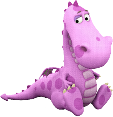 Cute Pink Dragon Psd - Wanda Does A Swap (387x400), Png Download