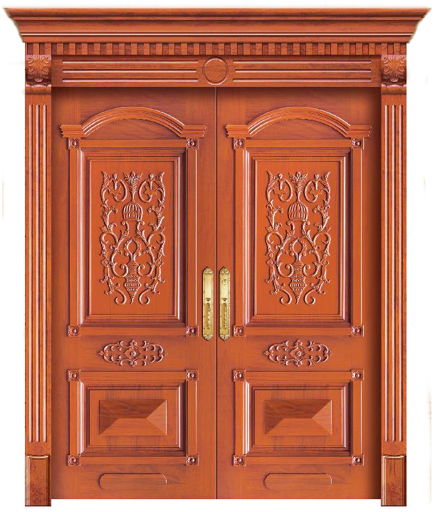 Wooden Exterior Door Gsp1-003 - Classic Door Png (610x730), Png Download
