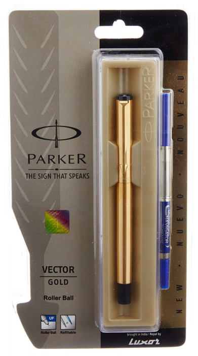 Parker Vector Gold Roller Ball Pen (500x700), Png Download