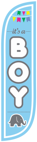 5ft It's A Boy Feather Flag Baby Blue - It's A Boy Feather Flag (500x500), Png Download