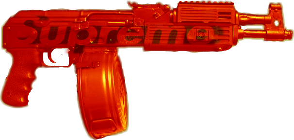 Supreme Gun Guns Pistola Machine Draco Drumclip Memezas - Supreme Pistola (606x288), Png Download