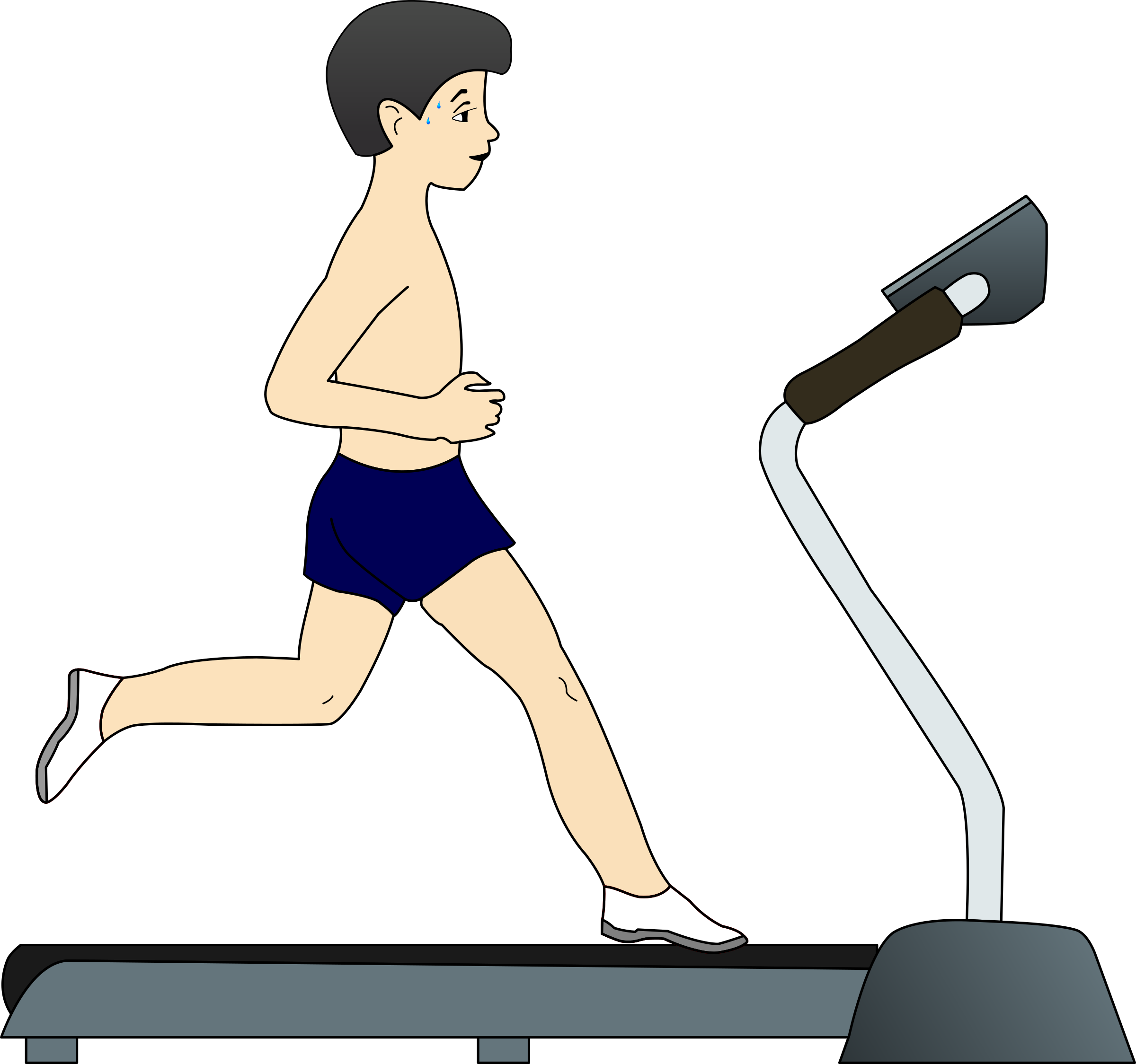 This Free Icons Png Design Of Boy Running On Treadmill (2400x2249), Png Download