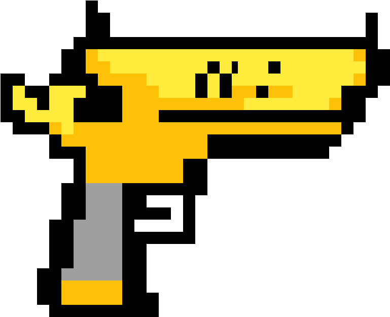 Download Pistola De Oro Pixel Art Minecraft Guns Png Image With