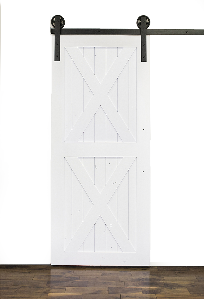 Krosswood Knotty Alder 2 Panel Double X Solid Wood - Double Barn Door Png (1333x1000), Png Download