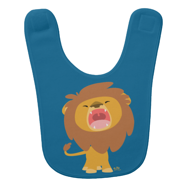 Cute Cartoon Roaring Lion Baby Bib - Cartoon Bib (650x650), Png Download