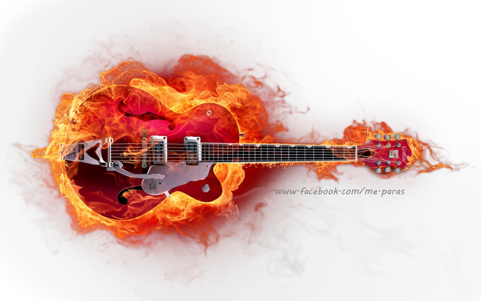 Hard Rock Music Guitar (960x600), Png Download