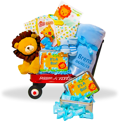 It's A Boy Wildlife Mini Wagon With Lion And Personalized - Radio Flyer (500x500), Png Download