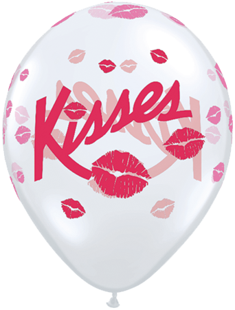 11" Redondo, Diamante Transparente, Kisses, Besos, - Biodegradable Purple Balloons 11 Inch (342x450), Png Download