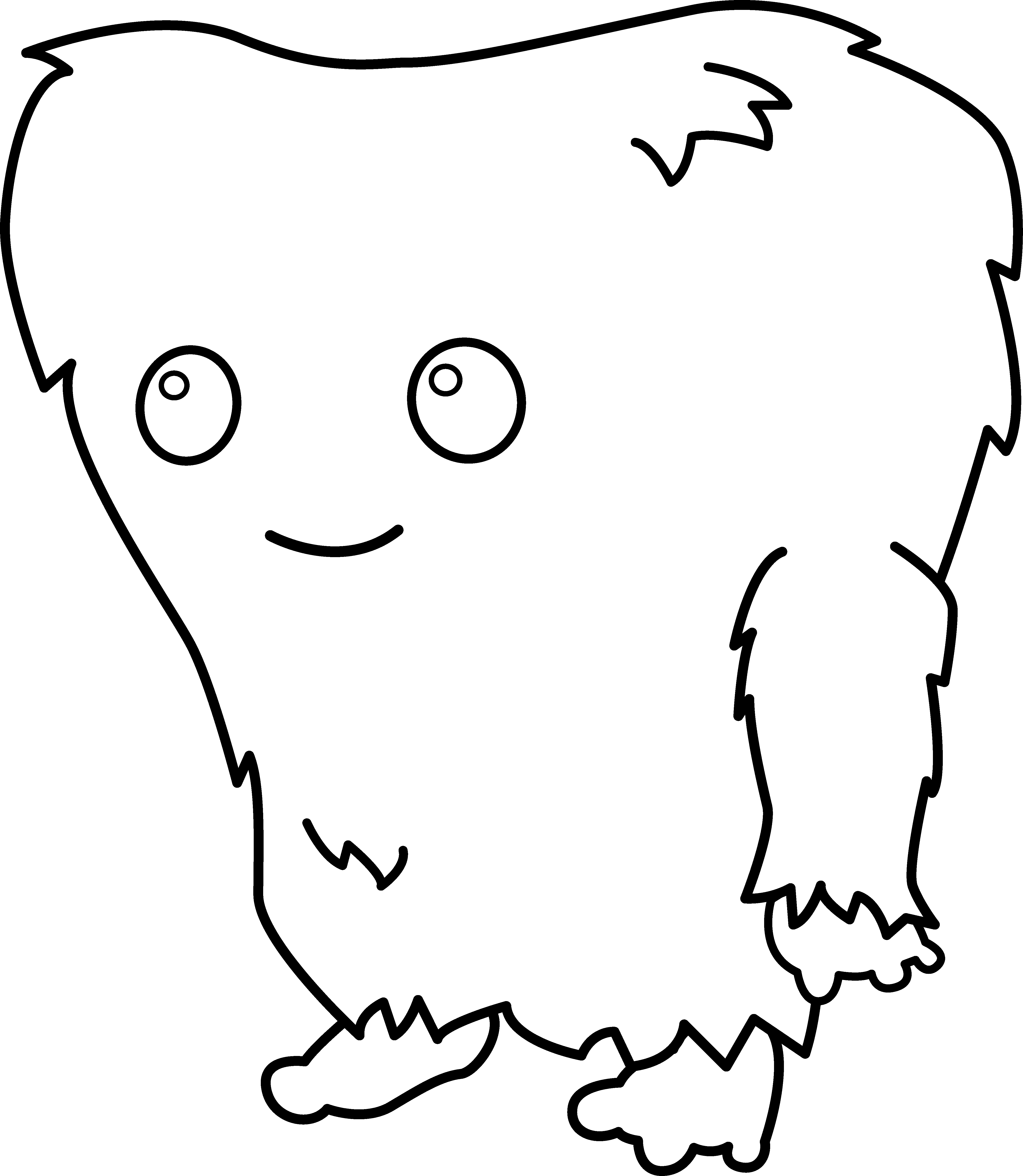 Cute Monster Clipart Black And White Fuzzy - Clip Art Monster Black And White (479x550), Png Download