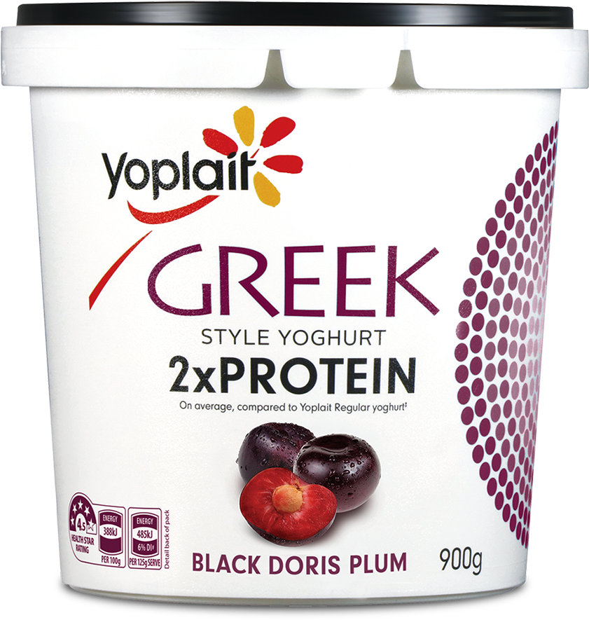 Greek Style 2x Protein Black Doris Plum± - Yoplait Low-fat Greek Frozen Yogurt, Honey Caramel (1080x1080), Png Download