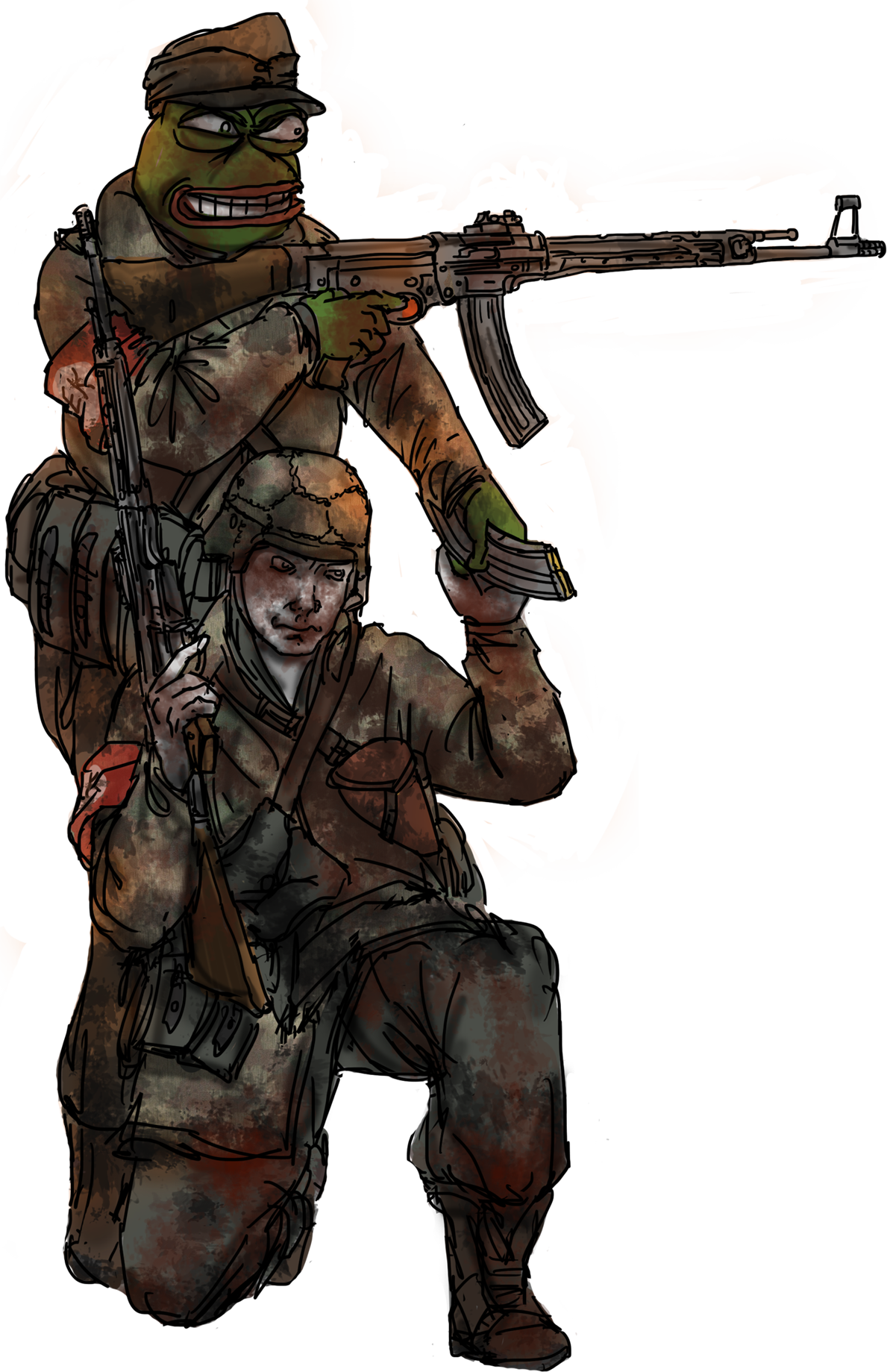 Post - Wojak Guns (1189x1839), Png Download