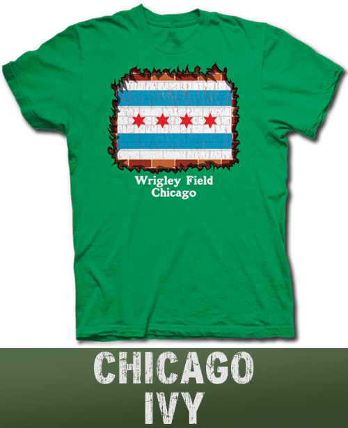 Wrigley Field Ivy Covered Brick Wall City Of Chicago - T Shirt (500x615), Png Download