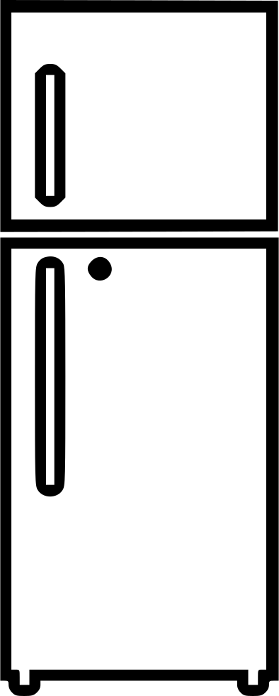 Double Door Refrigerator - Refrigerator Icons Png File (394x980), Png Download