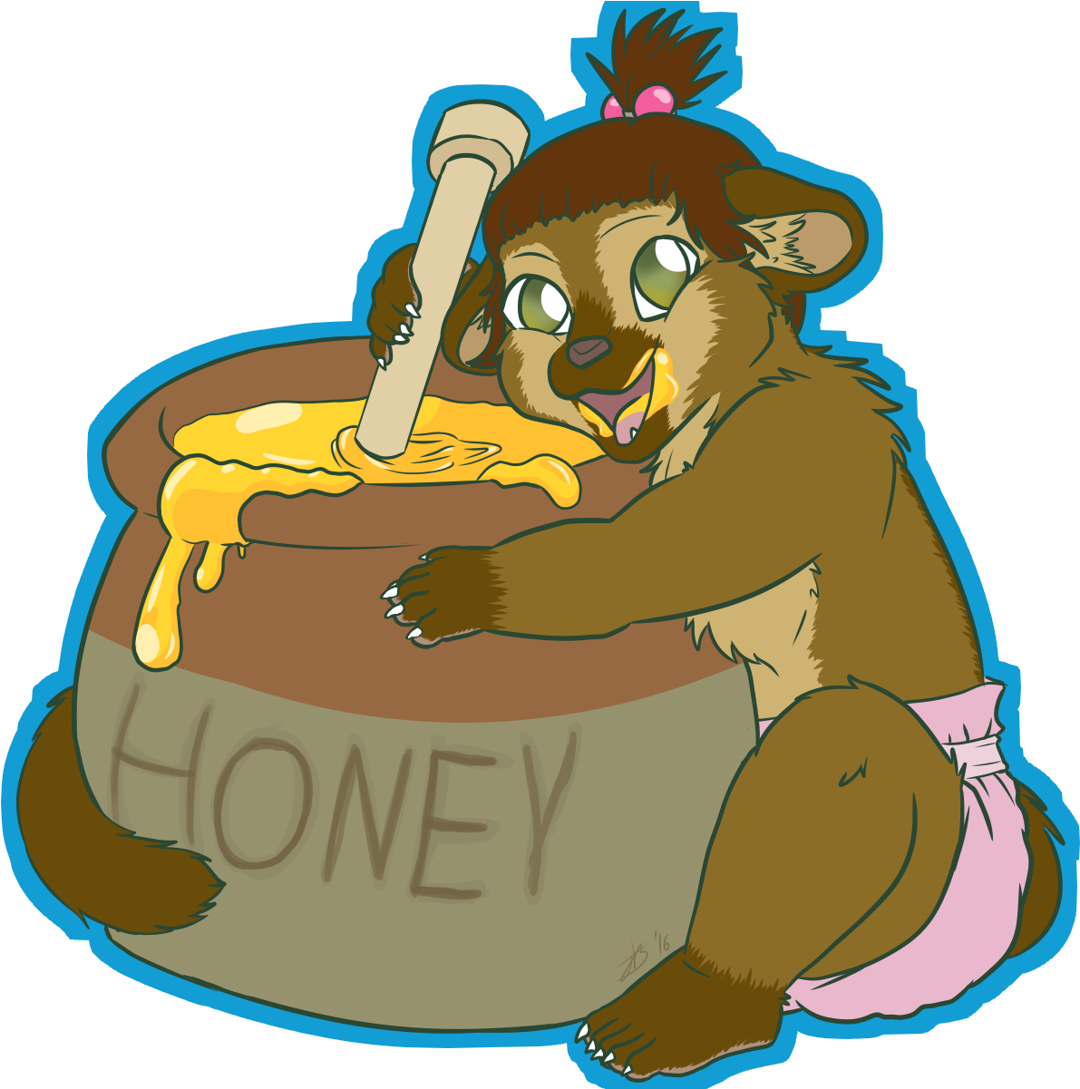 Honey Pot - Cartoon (1250x1200), Png Download