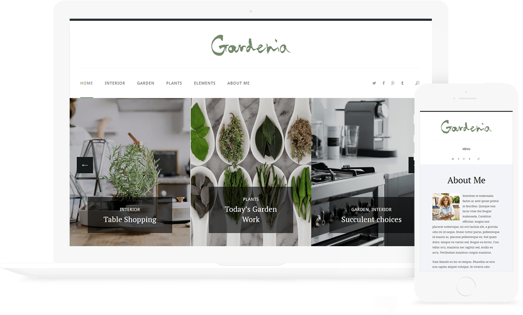 Gardenia Wordpress Personal Blog Theme - Interior Design (1056x636), Png Download