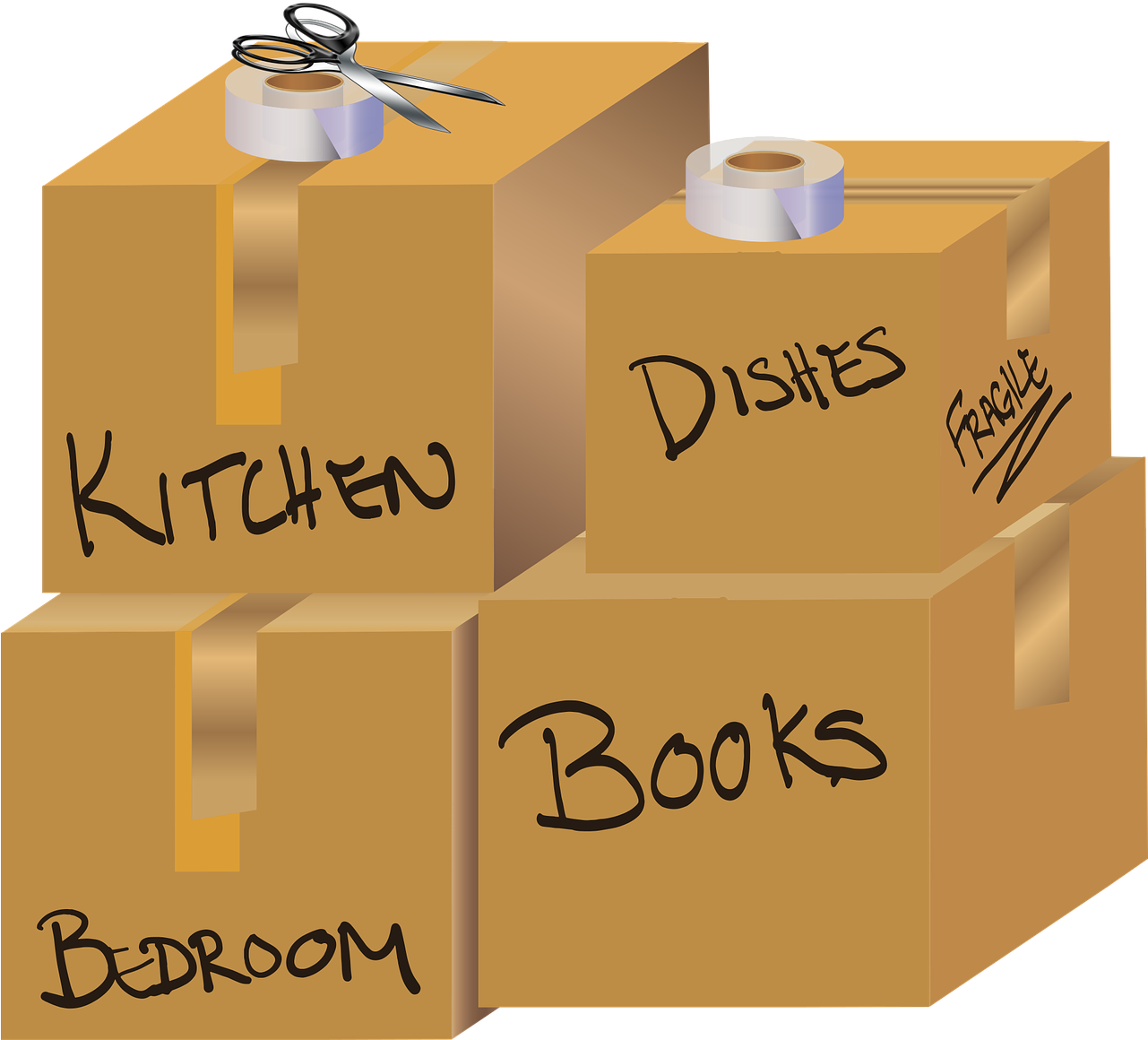 Moving Boxes - Moving Company (1280x1172), Png Download