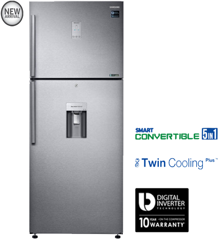 Samsung 523 L Double Door Refrigerator Rt54k6558sl - Samsung 5 In 1 Refrigerator (500x500), Png Download