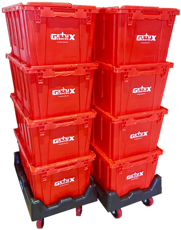 Plastic Moving Boxes - Geaux Crates (393x524), Png Download