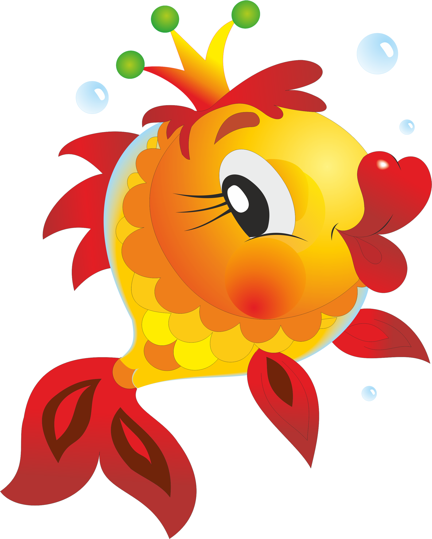 Big Fish - Cartoon Cute Fish (1407x1756), Png Download