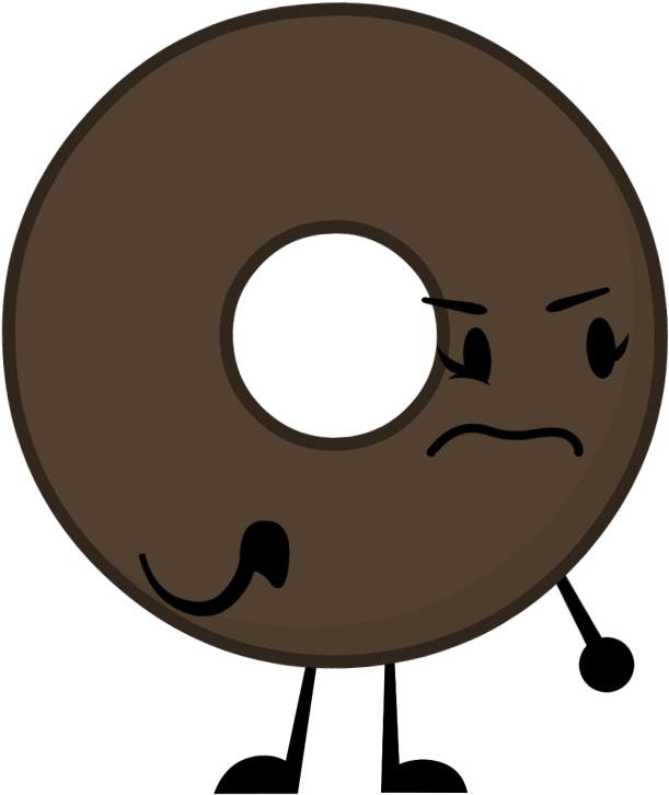 Chocolate Donut Pose - Doughnut (648x745), Png Download