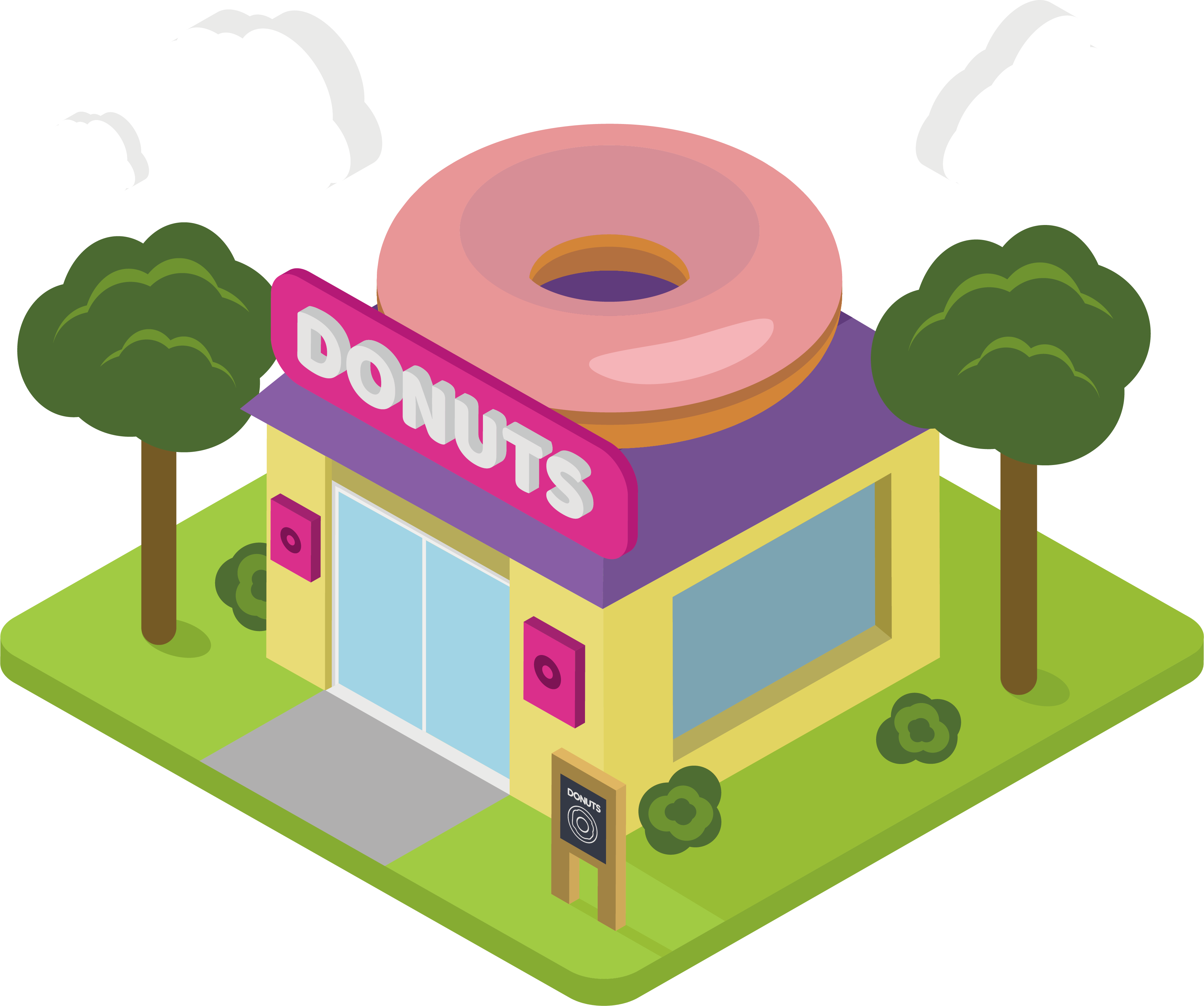 Download Shop Clipart Donut Shop - Cartoon Donut Shop Png PNG Image with No  Background 