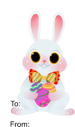 Easter Rabbit Gift Tag - Cartoon (286x501), Png Download