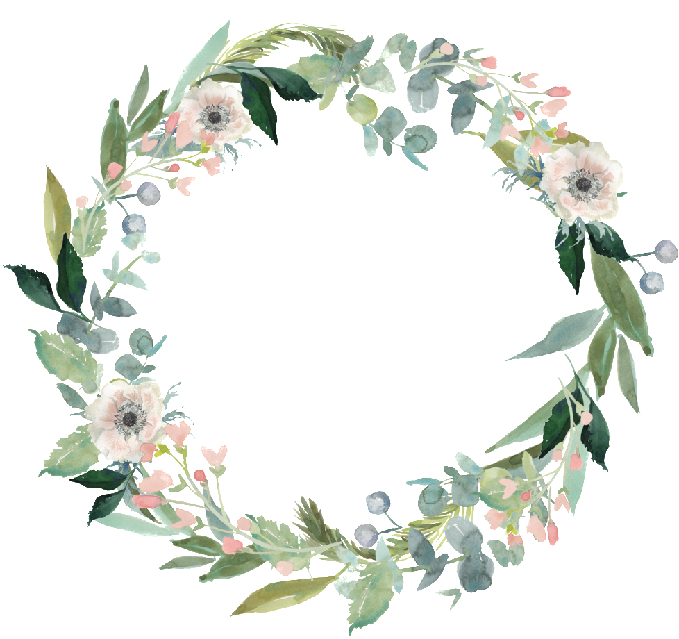 Fresh Garland Decorative Border Png - Thank You Floral Wreath (1024x919), Png Download