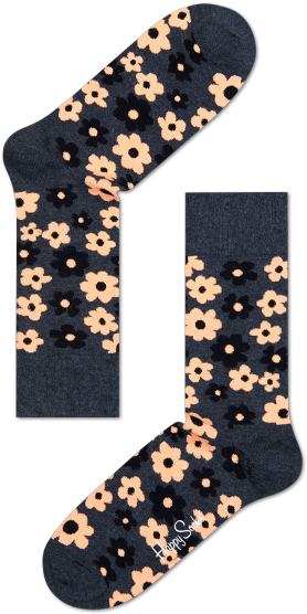 Calcetines De Estampado De Flores En Happy Socks Calcetines - Sock (427x600), Png Download