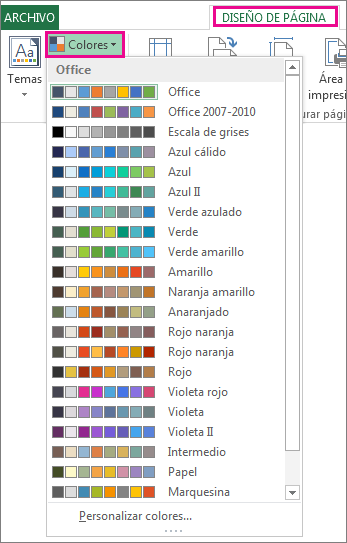 Galería De Colores Del Tema Abierta Mediante El Botón - Excel Slipstream (347x543), Png Download