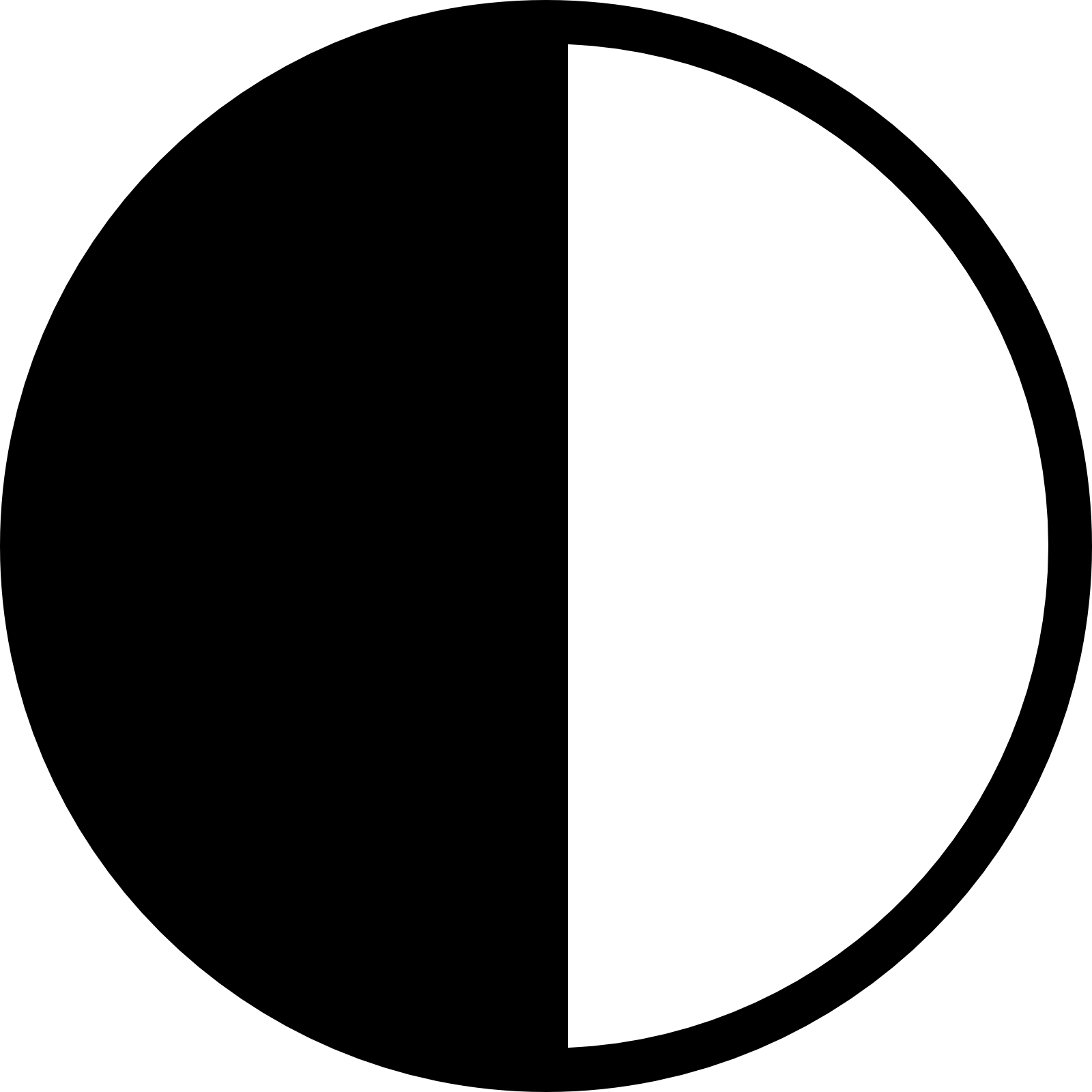Drawn Moon - Contrast Icon Png (1600x1600), Png Download