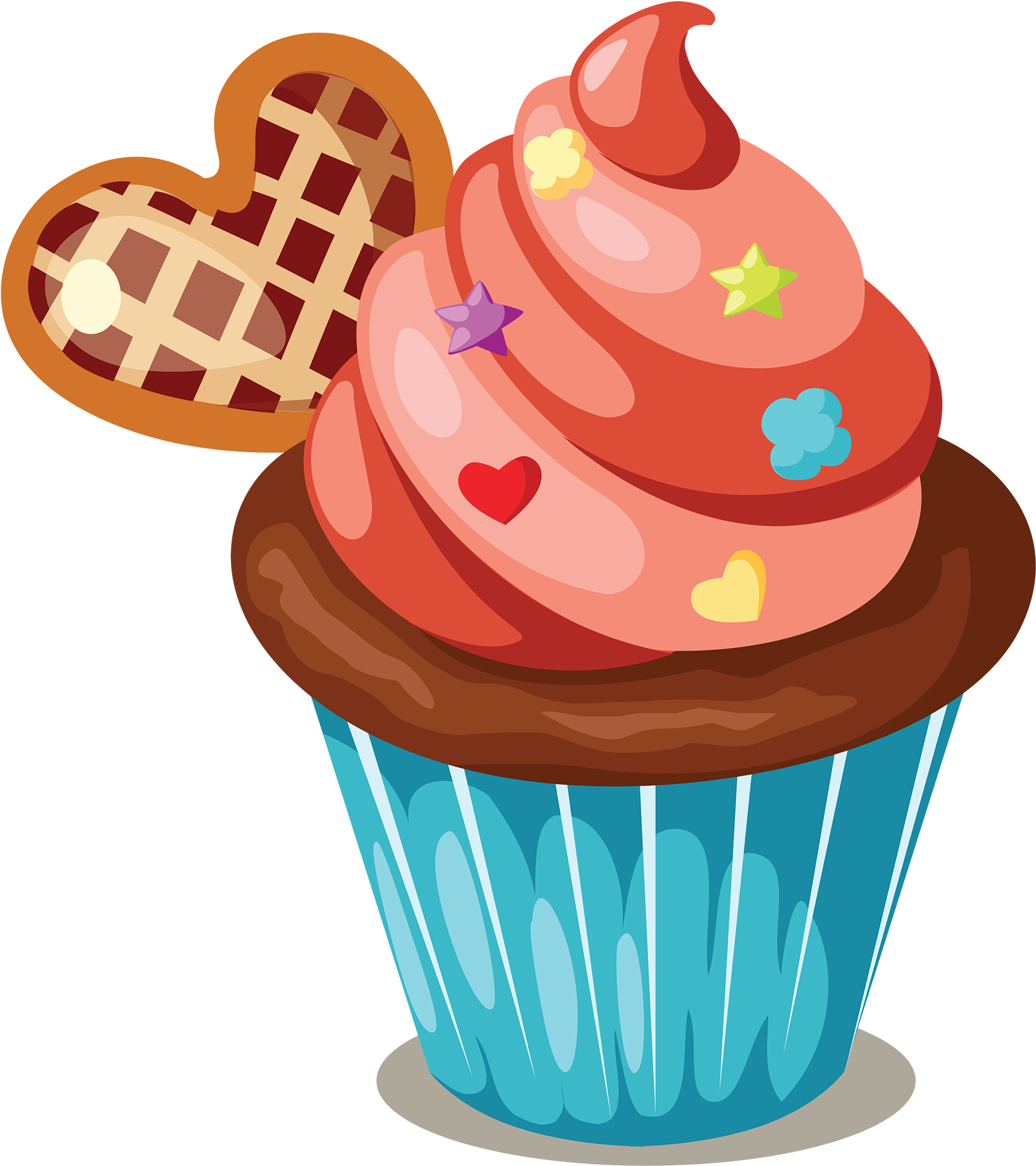 Cupcake Icing Birthday Cake Muffin Clip Art - Cakes And Cupcakes Clipart (1710x1854), Png Download