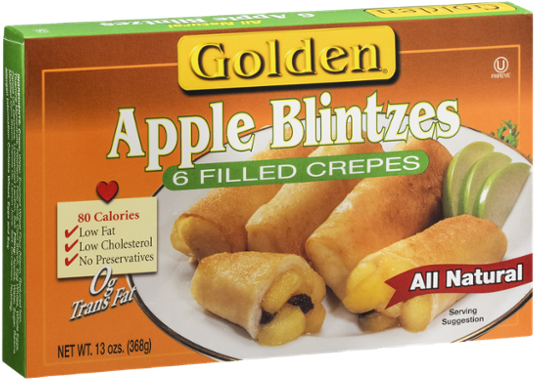 Golden Blintzes Filled With Cheese - 6 Crepes, 13 Oz (600x600), Png Download