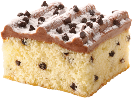 Chocolate Chip Iced Cake (480x369), Png Download