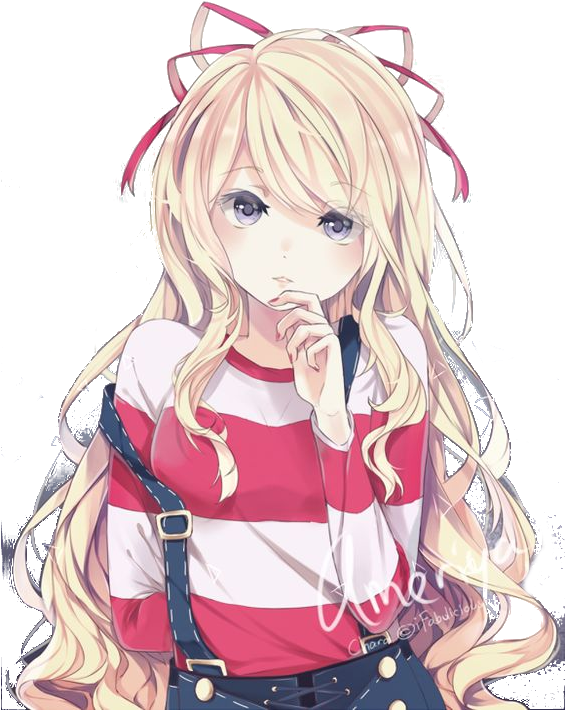Image - Blonde Anime Girl (564x779), Png Download