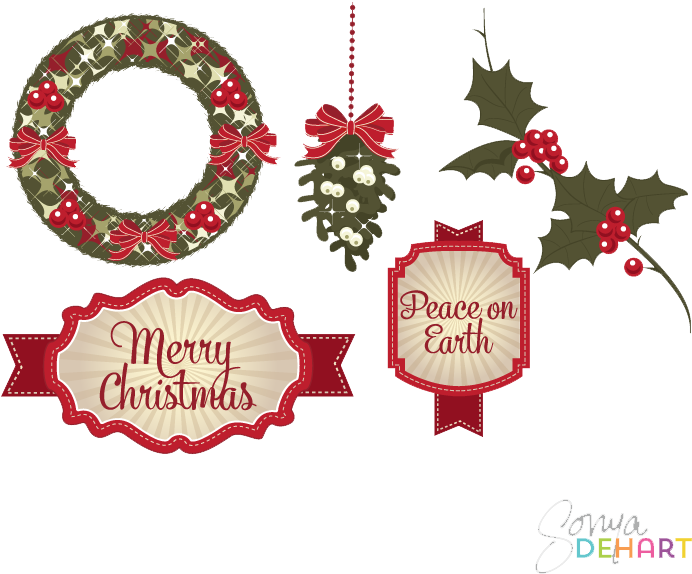 Christmas Elements Png File - Das Foto Des Frohe Weihnacht-paares Karte (700x700), Png Download