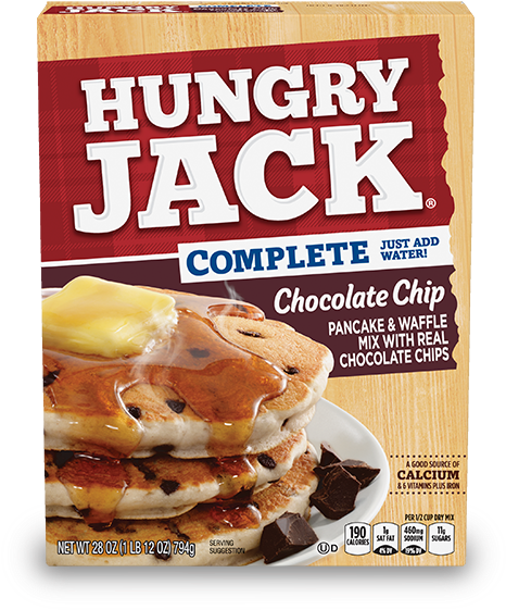 Complete Chocolate Chip Pancake & Waffle Mix - Hungry Jack Buttermilk Pancakes (550x622), Png Download